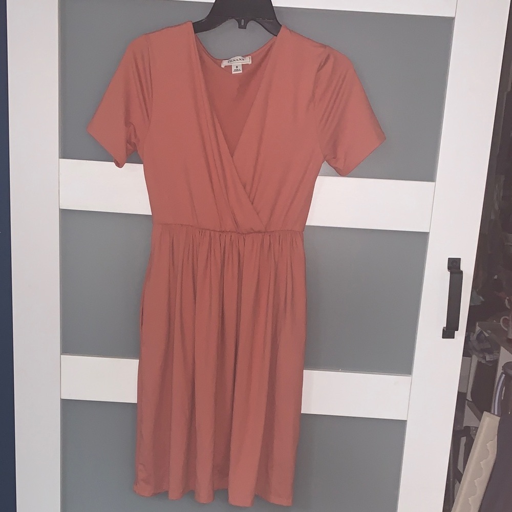 Zenana Outfitters Rust Midi Dress